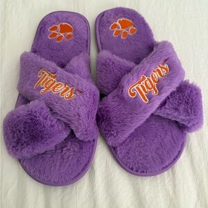 Clemson University Tigers Purple Fuzzy Slippers